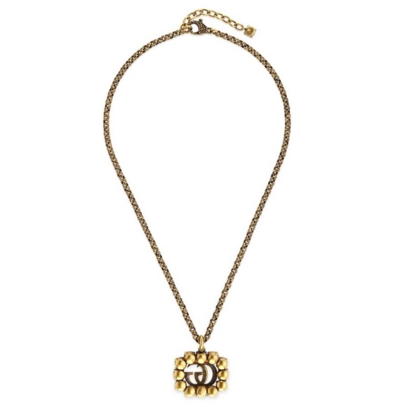 Gucci Marmont Logo GG Crystal Pendent Necklace - Picture 4 of 8